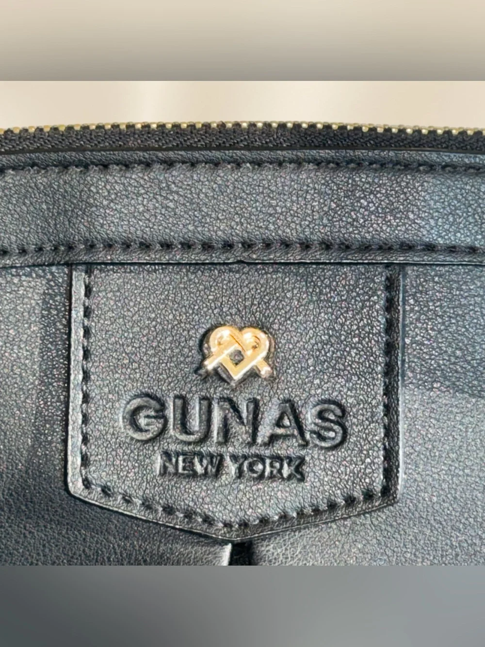 Gunas New York Vegan Leather Handbag Madison Satchel Purse Structured 2 Handled